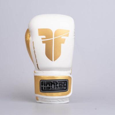 Gants de boxe Fighter Boxing Gloves Training blanc/or - FBG-TRP-002 - Fighter Sport