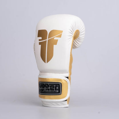 Gants de boxe Fighter Boxing Gloves Training blanc/or - FBG-TRP-002 - Fighter Sport