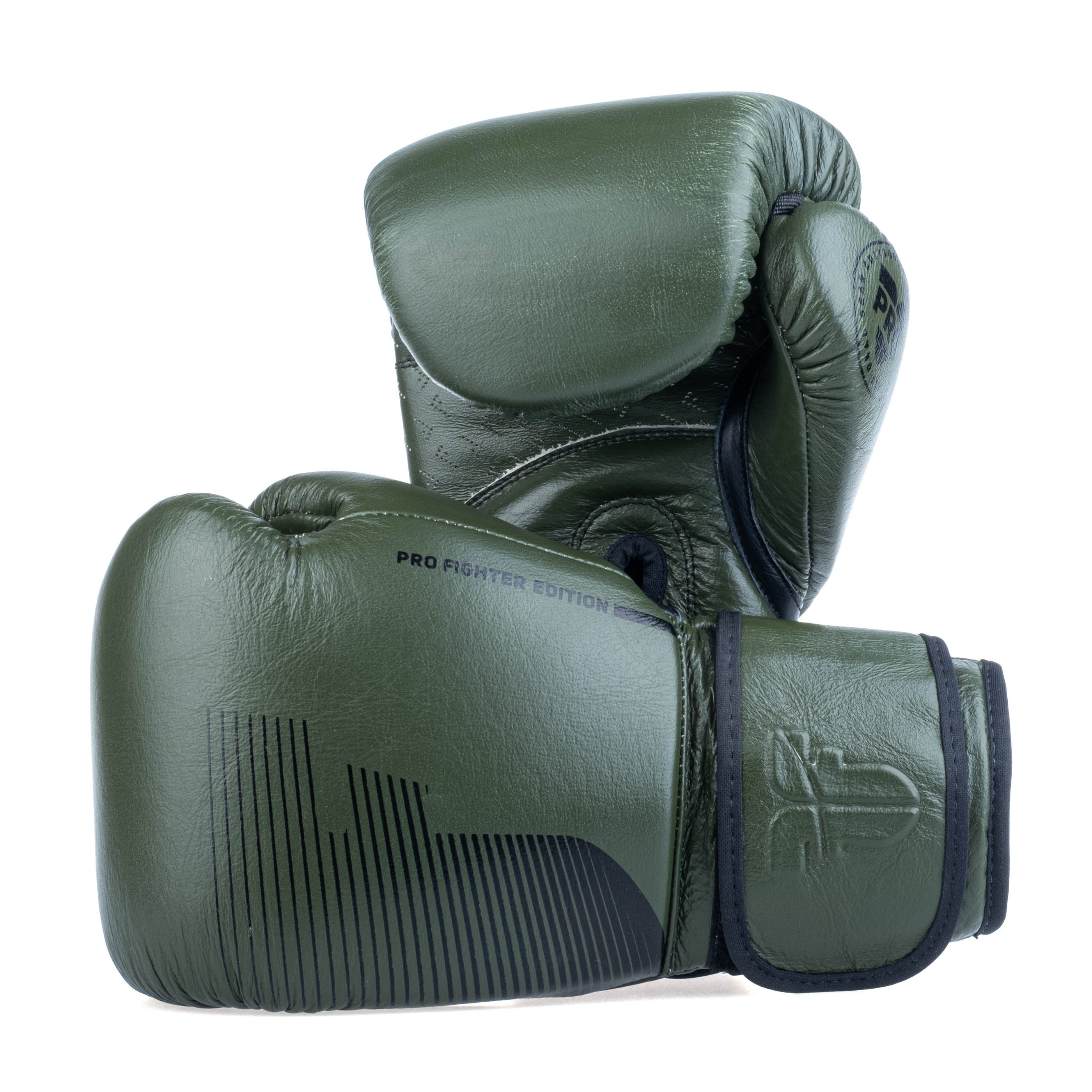 Gants de boxe Fighter Pro - kaki, FBG-PRO-004 - Fighter Sport