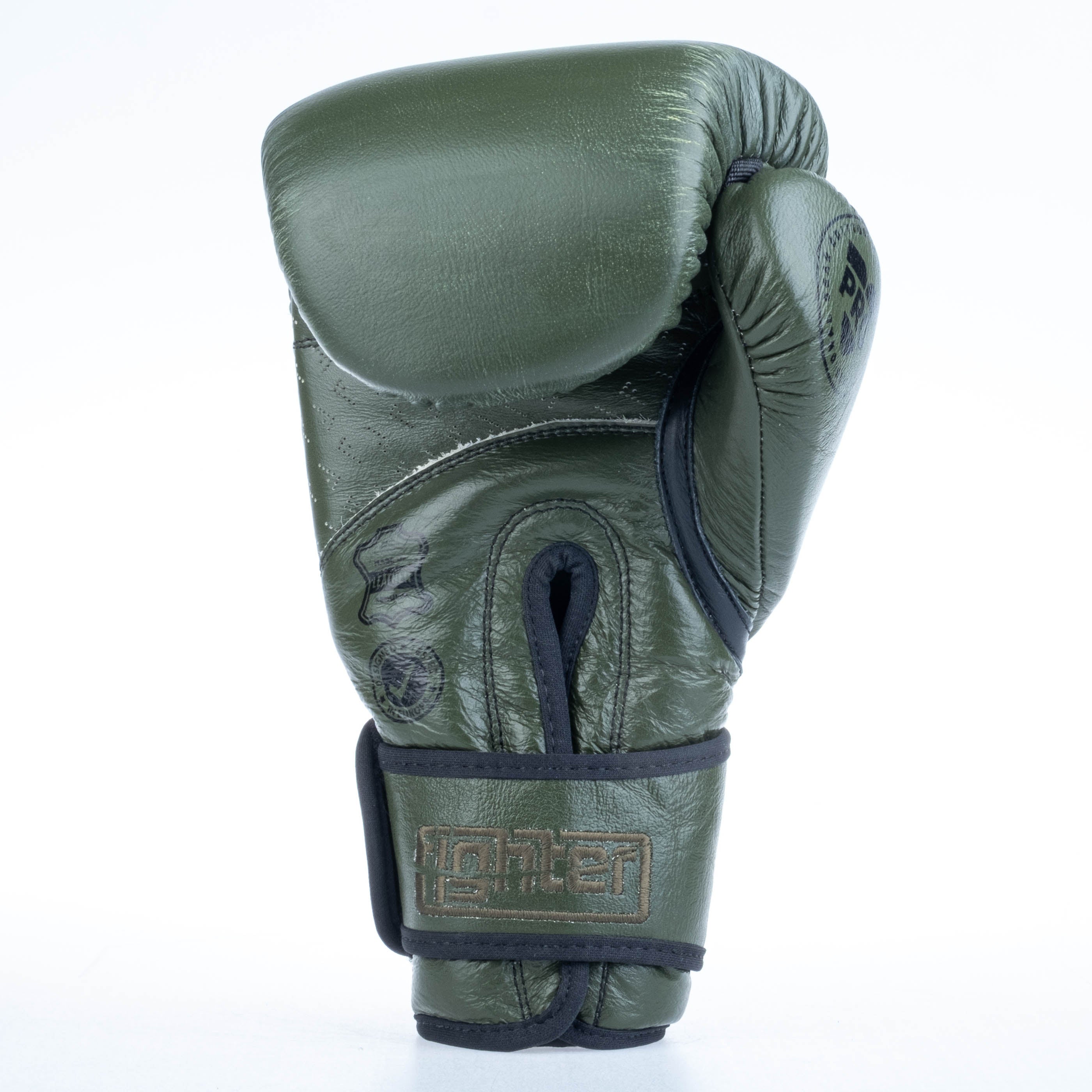 Gants de boxe Fighter Pro - kaki, FBG-PRO-004 - Fighter Sport