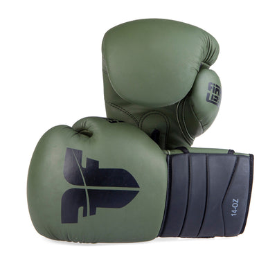 Gants de boxe Fighter Sparring - kaki mat/noir, FBG-002KB - Fighter Sport