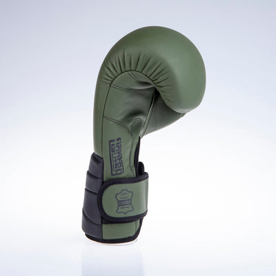 Gants de boxe Fighter Sparring - kaki mat/noir, FBG-002KB - Fighter Sport