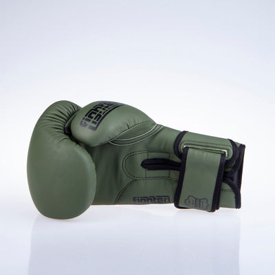 Gants de boxe Fighter Sparring - kaki mat/noir, FBG-002KB - Fighter Sport