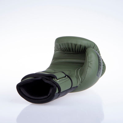 Gants de boxe Fighter Sparring - kaki mat/noir, FBG-002KB - Fighter Sport