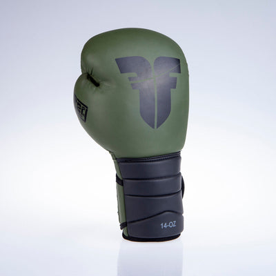 Gants de boxe Fighter Sparring - kaki mat/noir, FBG-002KB - Fighter Sport