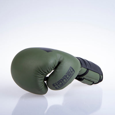 Gants de boxe Fighter Sparring - kaki mat/noir, FBG-002KB - Fighter Sport