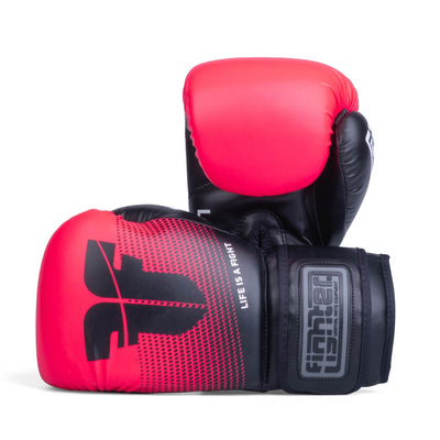Gants de boxe Fighter Training PU noir/rose - FBG-TRP-003 - Fighter Sport