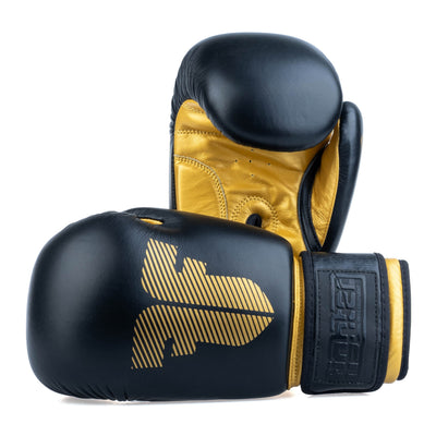 Gants de boxe ronds Fighter - noir/or, 1376-RNDXG - Fighter Sport