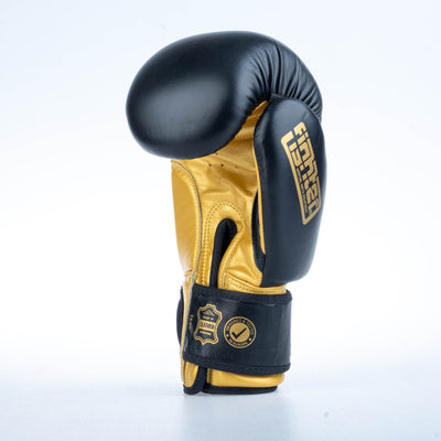 Gants de boxe ronds Fighter - noir/or, 1376-RNDXG - Fighter Sport