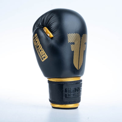 Gants de boxe ronds Fighter - noir/or, 1376-RNDXG - Fighter Sport