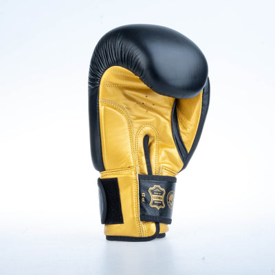 Gants de boxe ronds Fighter - noir/or, 1376-RNDXG - Fighter Sport