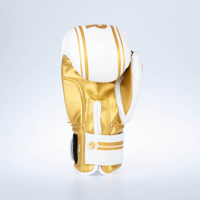 Gants de boxe Fighter Basic Stripe - blanc/or - Fighter Sport
