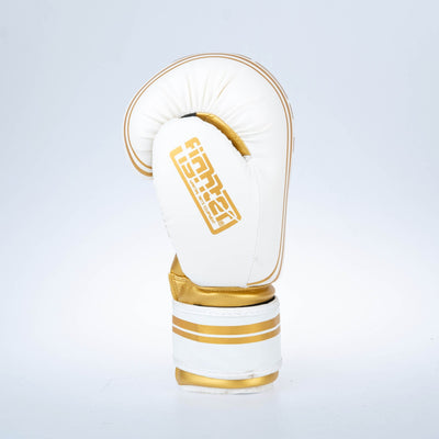 Gants de boxe Fighter Basic Stripe - blanc/or - Fighter Sport