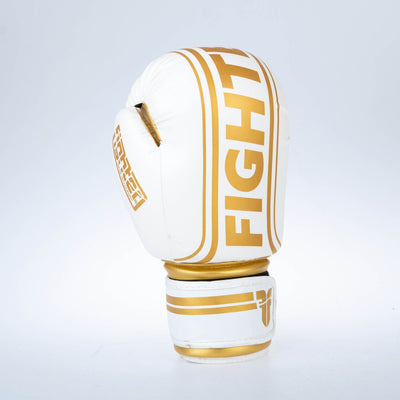 Gants de boxe Fighter Basic Stripe - blanc/or - Fighter Sport
