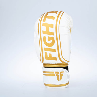 Gants de boxe Fighter Basic Stripe - blanc/or - Fighter Sport
