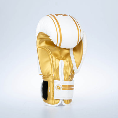 Gants de boxe Fighter Basic Stripe - blanc/or - Fighter Sport