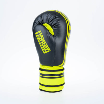 Gants de boxe Fighter Basic Stripe - jaune fluo/noir - Fighter Sport