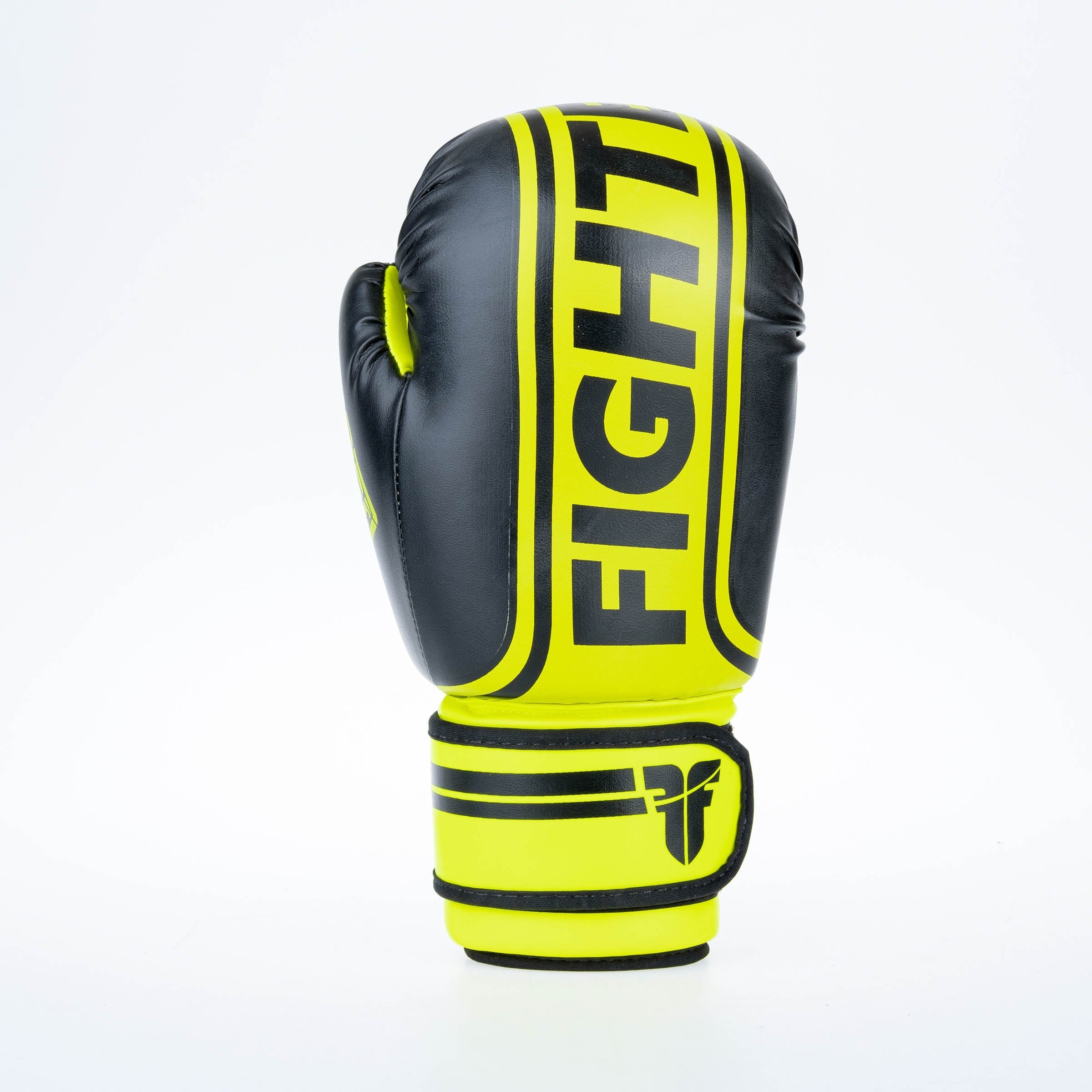Gants de boxe Fighter Basic Stripe - jaune fluo/noir - Fighter Sport