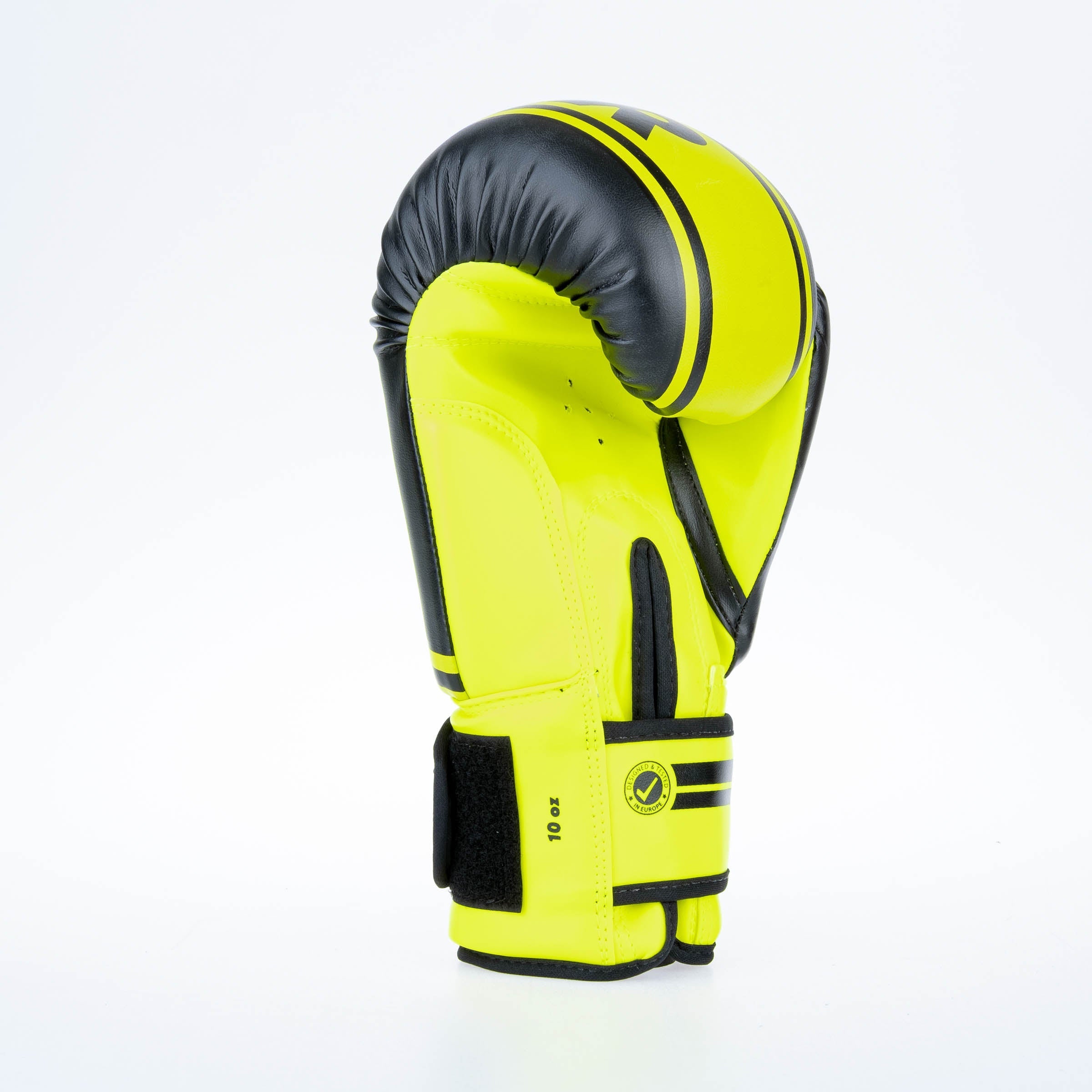 Gants de boxe Fighter Basic Stripe - jaune fluo/noir - Fighter Sport