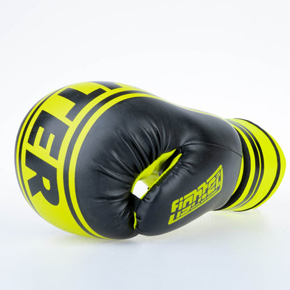 Gants de boxe Fighter Basic Stripe - jaune fluo/noir - Fighter Sport