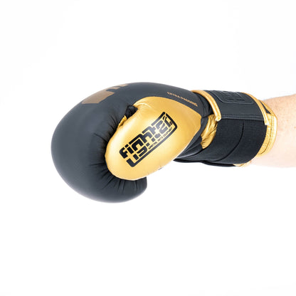Gants de boxe Fighter Secure Fit - noir/or - Fighter Sport