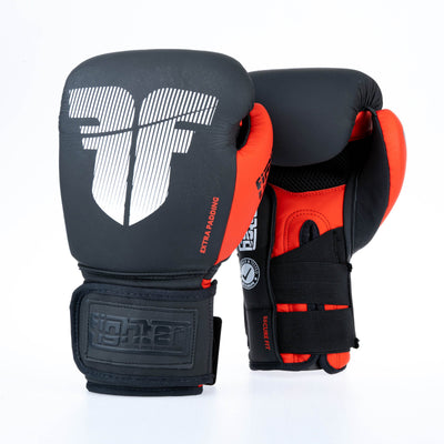 Gants de boxe Fighter Secure Fit - noir/rouge - Fighter Sport
