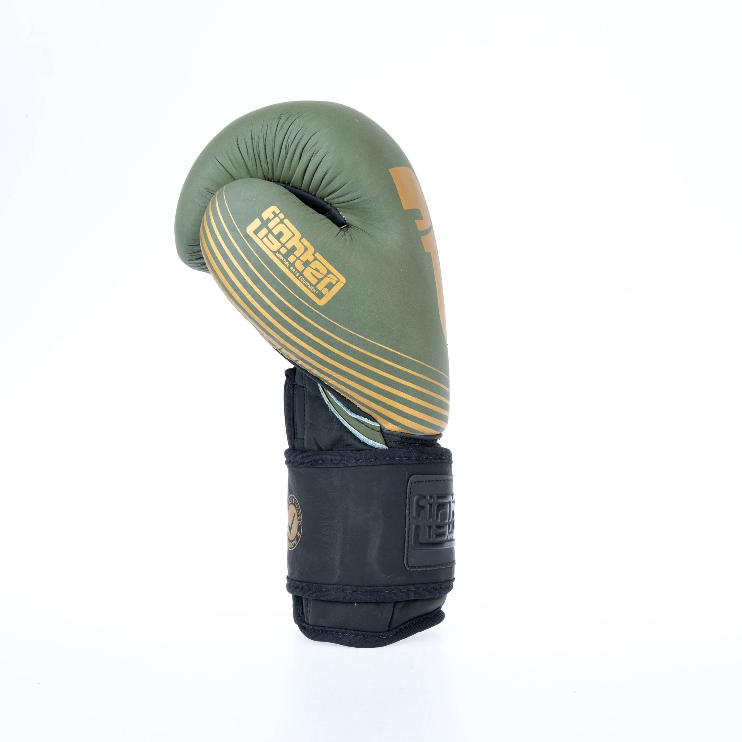 Gants de boxe Fighter SPLIT Stripes - kaki/or - Fighter Sport