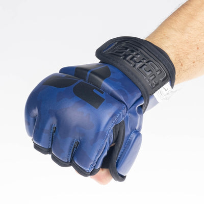 Gants de compétition Fighter MMA camouflage bleu - FMG-002CBU - Fighter Sport