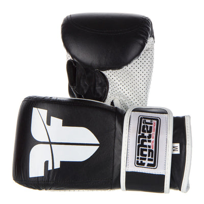 Gants de sac de combat Velcro noir/blanc - JE-PERF - Fighter Sport
