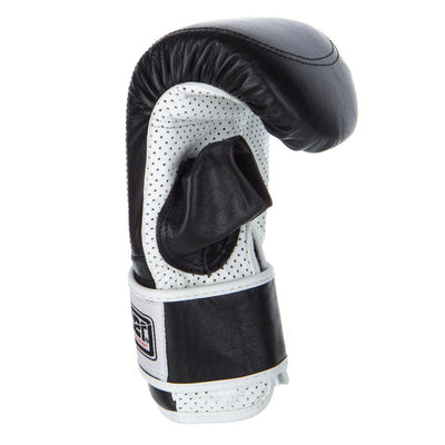 Gants de sac de combat Velcro noir/blanc - JE-PERF - Fighter Sport