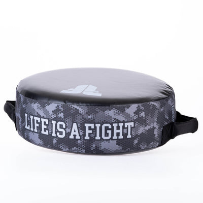 Bouclier rond Fighter "La vie est un combat" Camouflage gris - FKSH-33 - Fighter Sport