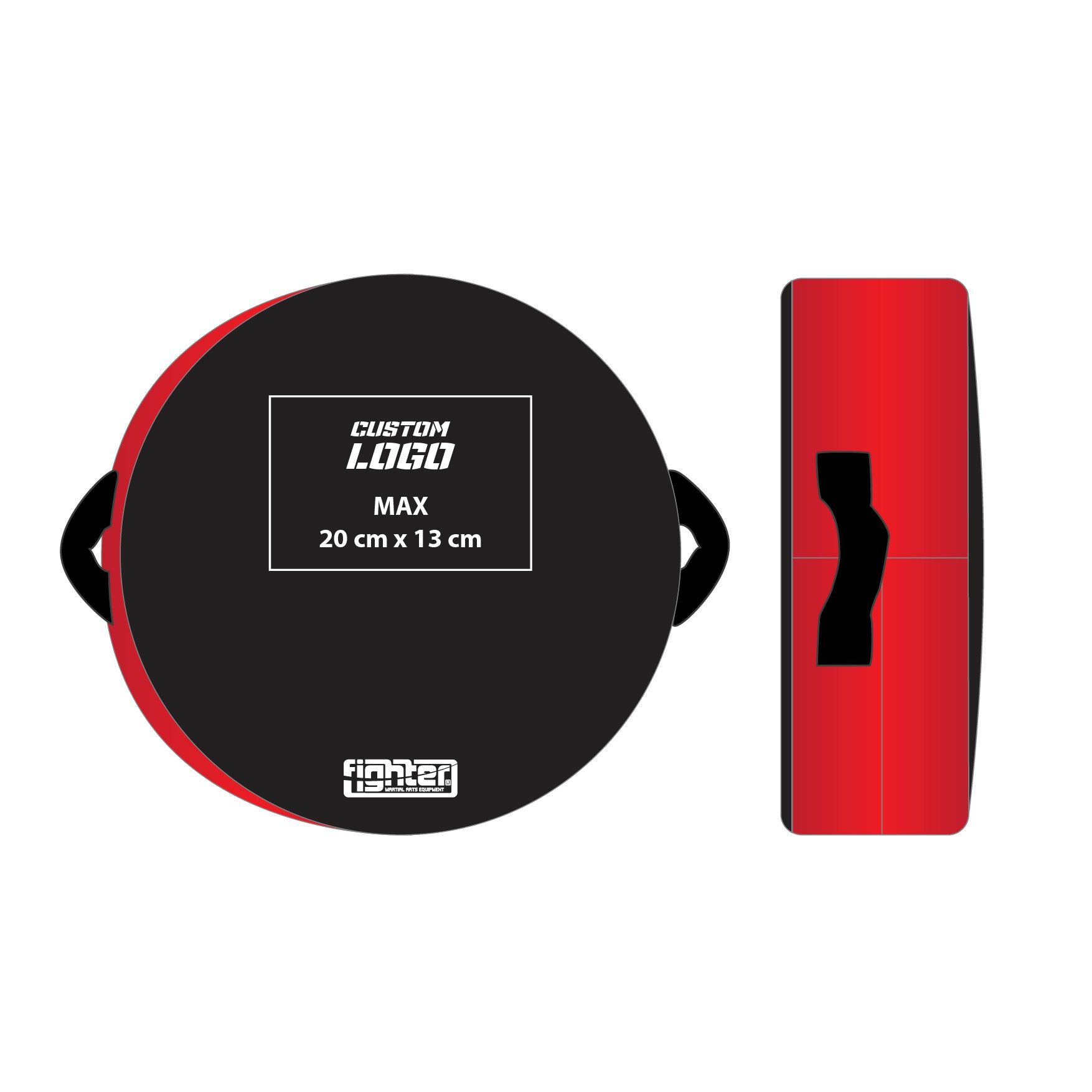 Bouclier rond Fighter - Logo personnalisé - Fighter Sport