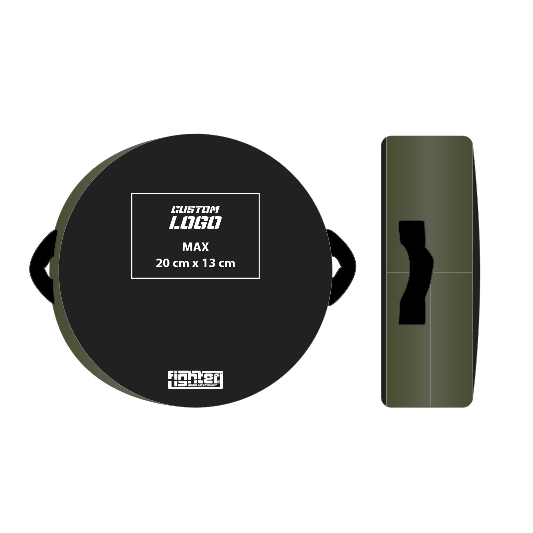 Bouclier rond Fighter - Logo personnalisé - Fighter Sport