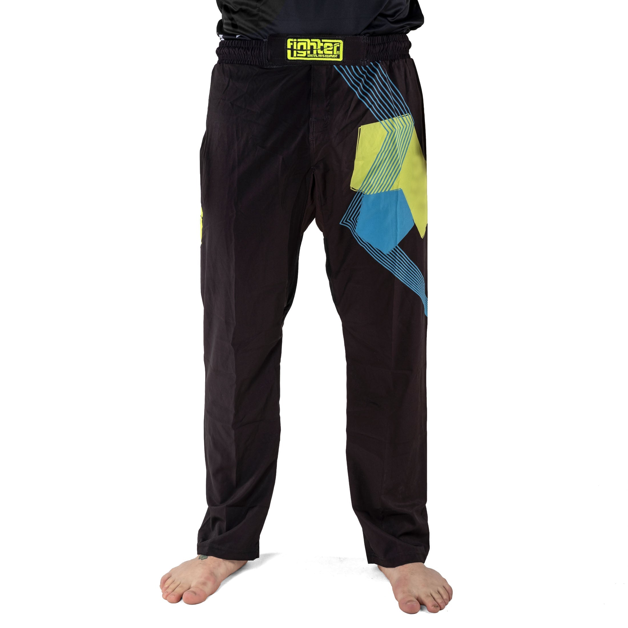 Pantalon de combat FIGHT noir/bleu/vert - FF-P003BBY - Fighter Sport