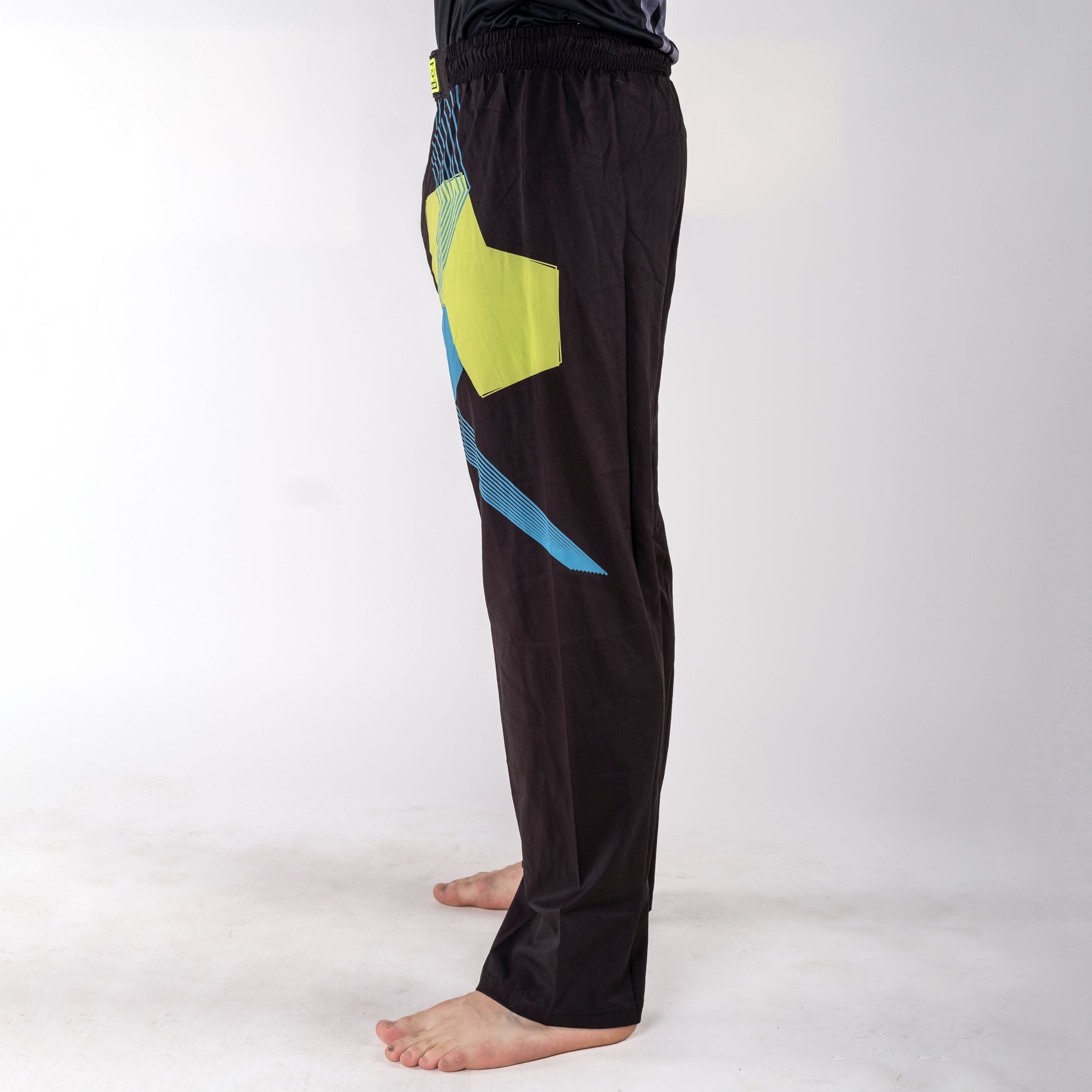 Pantalon de combat FIGHT noir/bleu/vert - FF-P003BBY - Fighter Sport