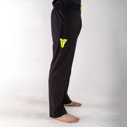 Pantalon de combat FIGHT noir/bleu/vert - FF-P003BBY - Fighter Sport