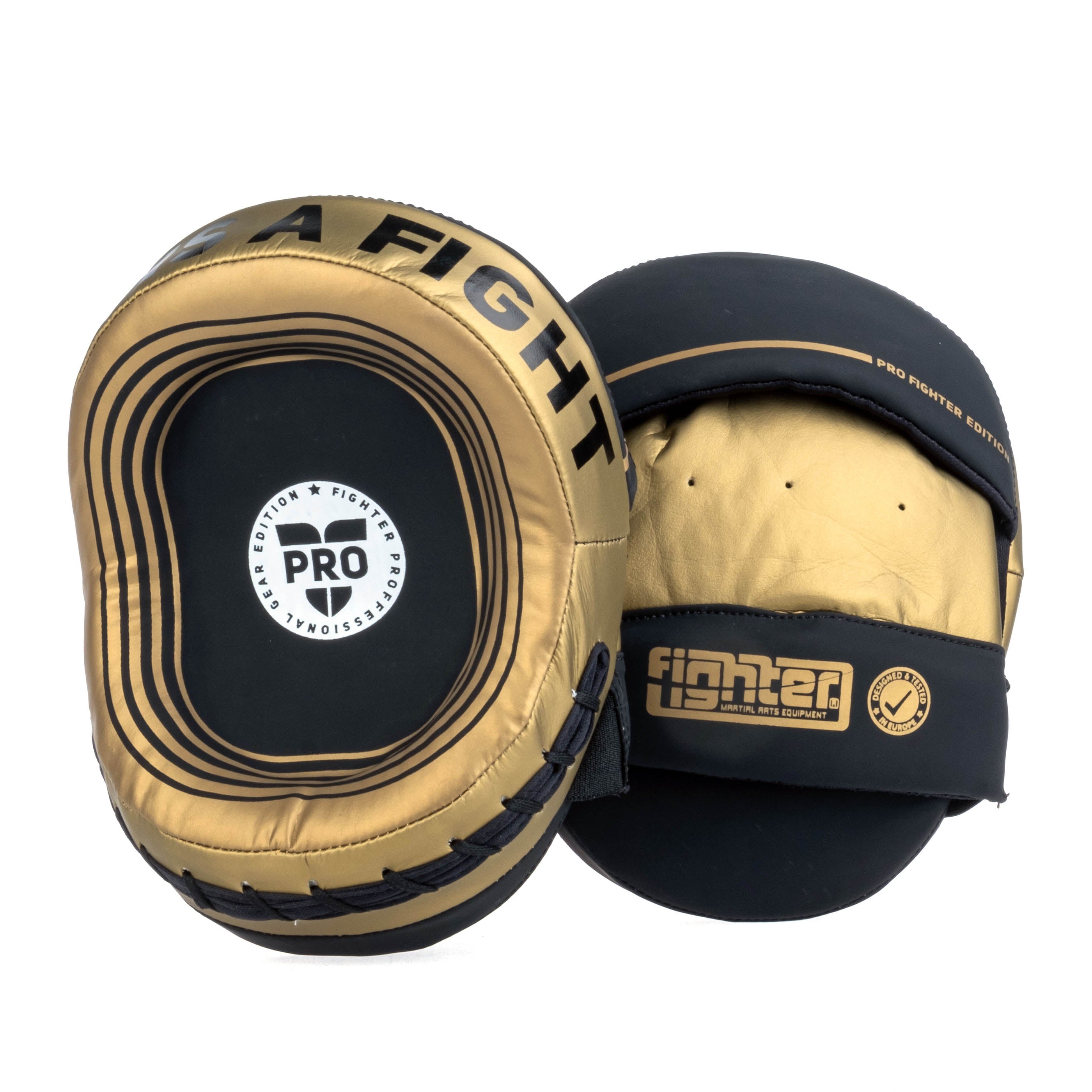 Petit Bouclier ovale Fighter Pro noir/doré - FSMPR-002-BG - Fighter Sport