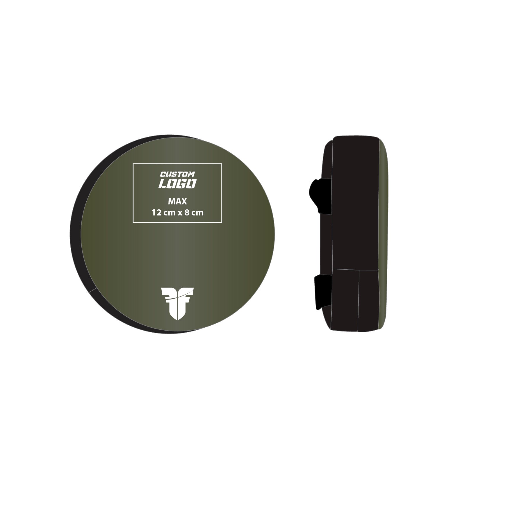Petit bouclier rond de combattant - Logo personnalisé - Fighter Sport