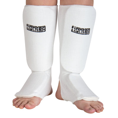 Protège-tibias Fighter Instep blanc - JE1400IN - Fighter Sport