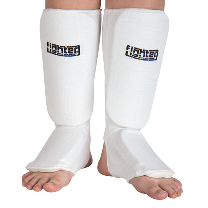 Protège-tibias Fighter Instep blanc - JE1400IN - Fighter Sport