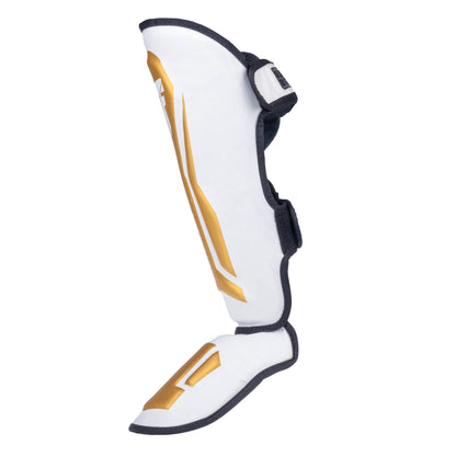 Protège-tibias Fighter Thai Ergo blanc/or - FSG-004-TRP-0112 - Fighter Sport