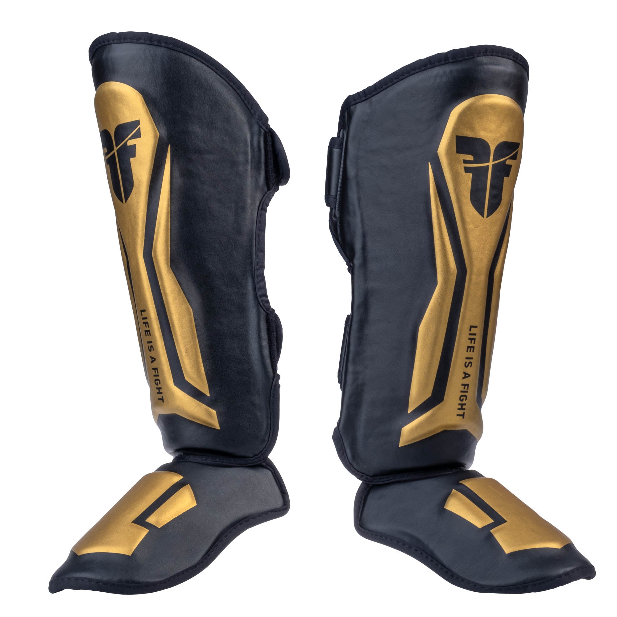 Protège-tibias Fighter Thai Ergo noir/or - FSG-004-TRP-0212 - Fighter Sport