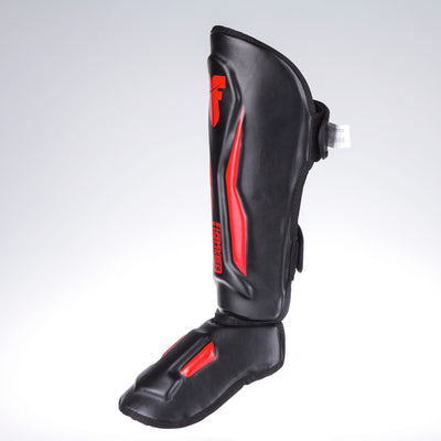 Protège-tibias Fighter Thai Ergo noir/rouge - FSG-004BR - Fighter Sport