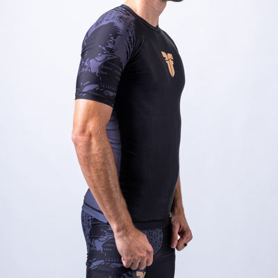Rashguard Samurai à manches courtes noir/or - FRSG-SAM-01-SS - Fighter Sport