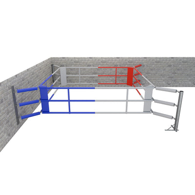 Ring de boxe au sol avec mur de boxe à 3 cordes - BRF-NF3W - Fighter Sport