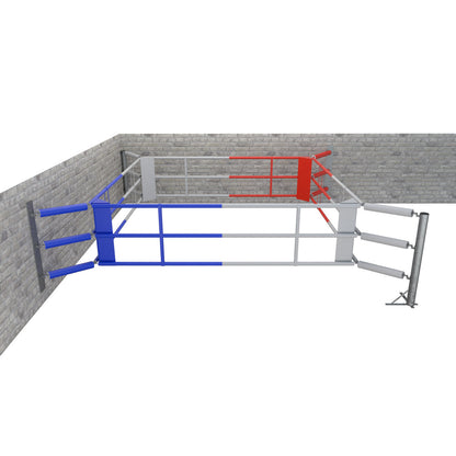 Ring de boxe au sol avec mur de boxe à 3 cordes - BRF-NF3W - Fighter Sport