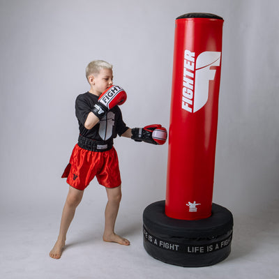 Sac de boxe autoportant Fighter YOUNG - rouge/blanc - Fighter Sport