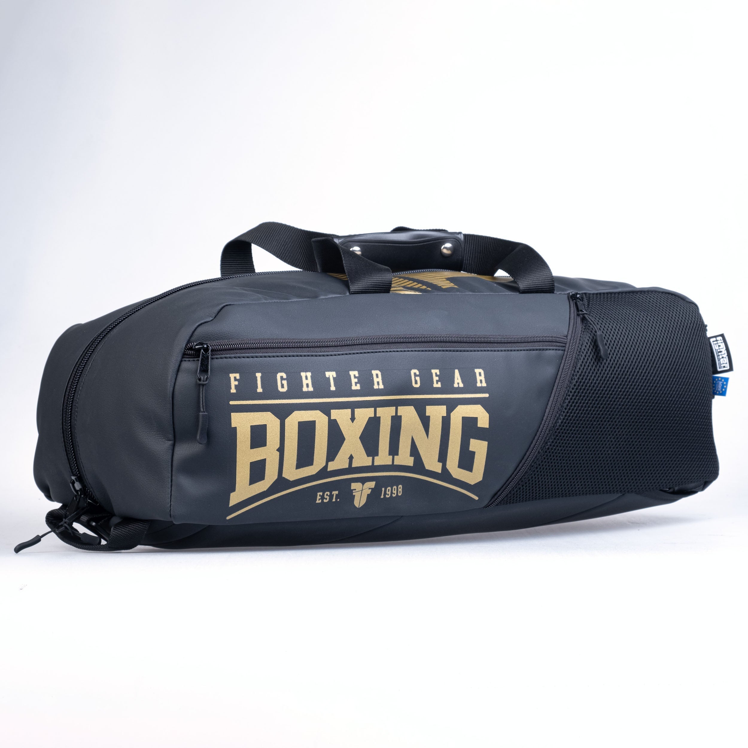 Sac de sport de boxe Fighter noir/doré similicuir - Fighter Sport