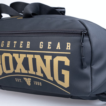Sac de sport de boxe Fighter noir/doré similicuir - Fighter Sport