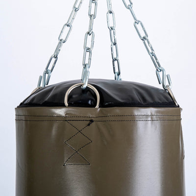 Sac de boxe Fighter Professional - kaki/or, 150 cm et 180 cm ; diamètre 36 cm - Fighter Sport